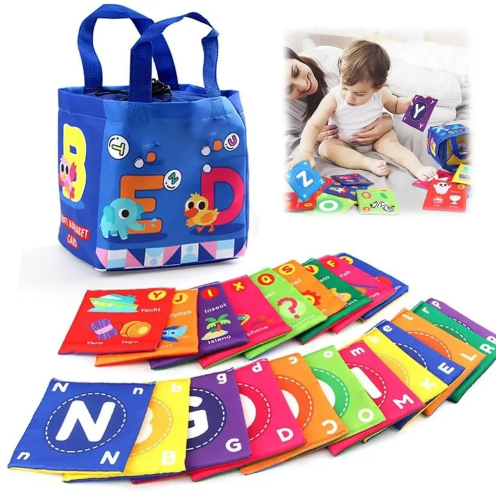 Soft Baby Alphabet Cards Toys With Storage Bag Education Preschool Learning Toy Early Childhood Enlightenment Book