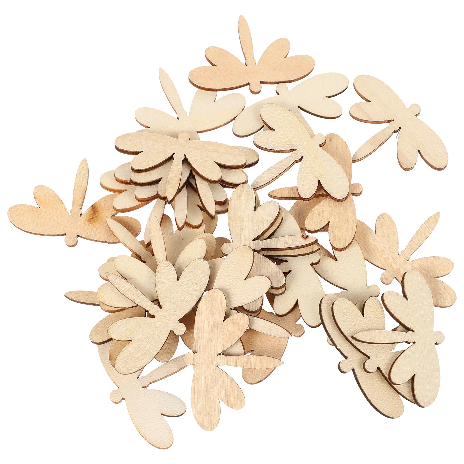 

60 Pcs Dragonfly Decor Unfinished Wood Chips DIY Craft Slices Smooth Kids Graffiti Wooden Pendant Christmas Wall Hanging Sewing