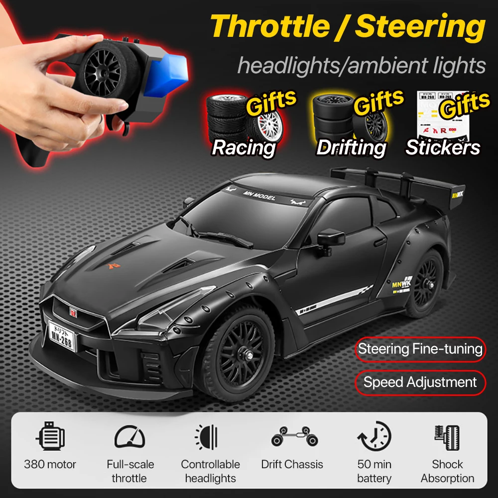 MN MODEL 1/16 RCカー MN268 20KM/H 後輪駆動車 1200mAhバッテリー 2.4Ghz ジャイロ搭載 デュアルタイヤ ドリフトレーシングカー