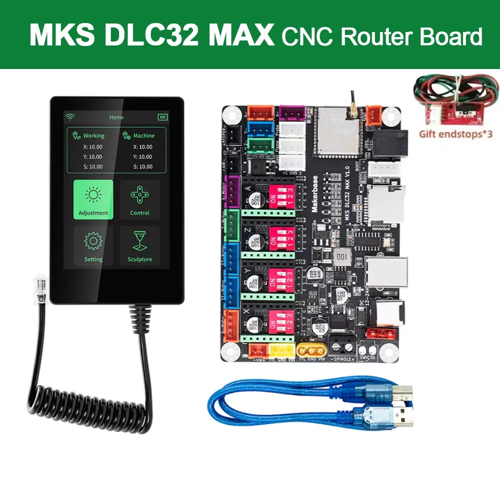 GRBL 32 bit ESP32 Controller MKS DLC32 MAX Expansion Card 4 axis CNC Shield Breakout Board Engraving Machine Upgrade Parts