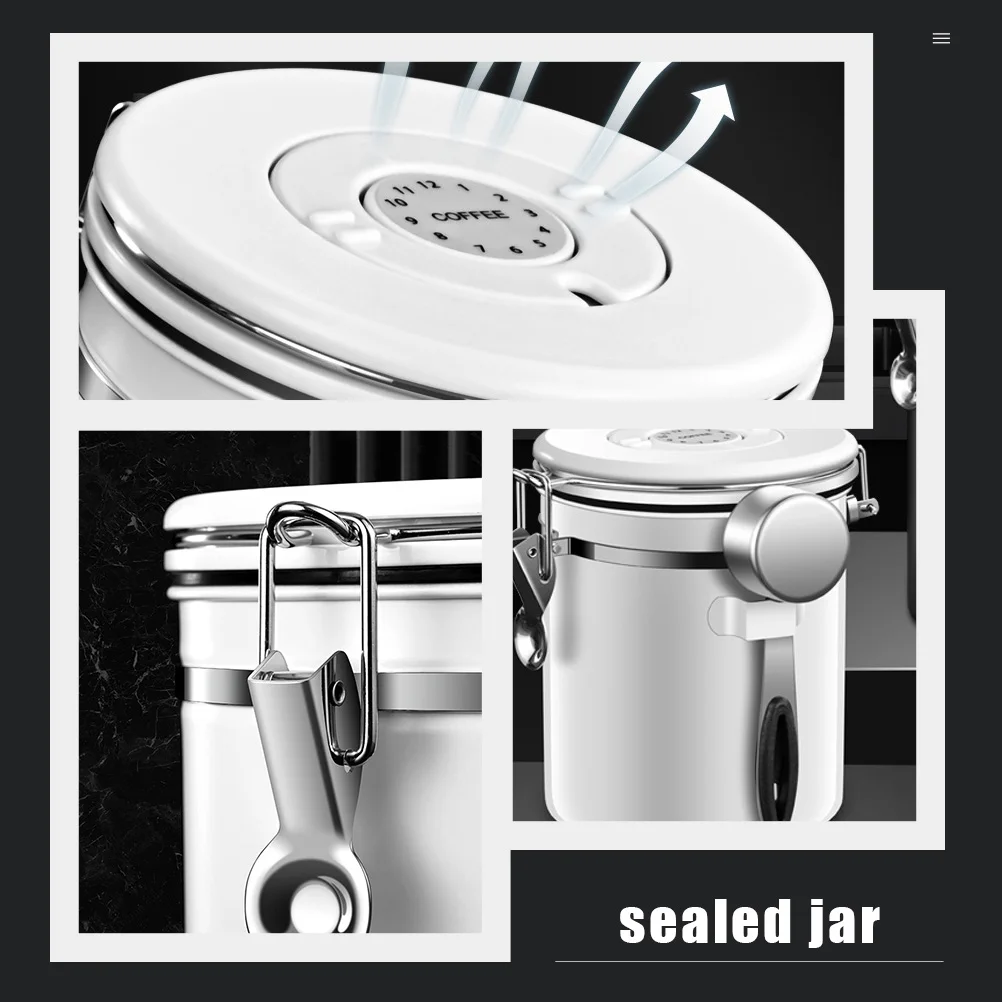 

Canisters Coffee Bean Airtight Beans Container Vacuum Countertop Kitchen Jar for
