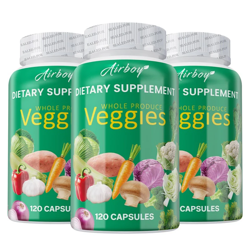 Veggies Supplement Filled with Vitamins and Minerals Promote Antioxidants Increase Immune Defense