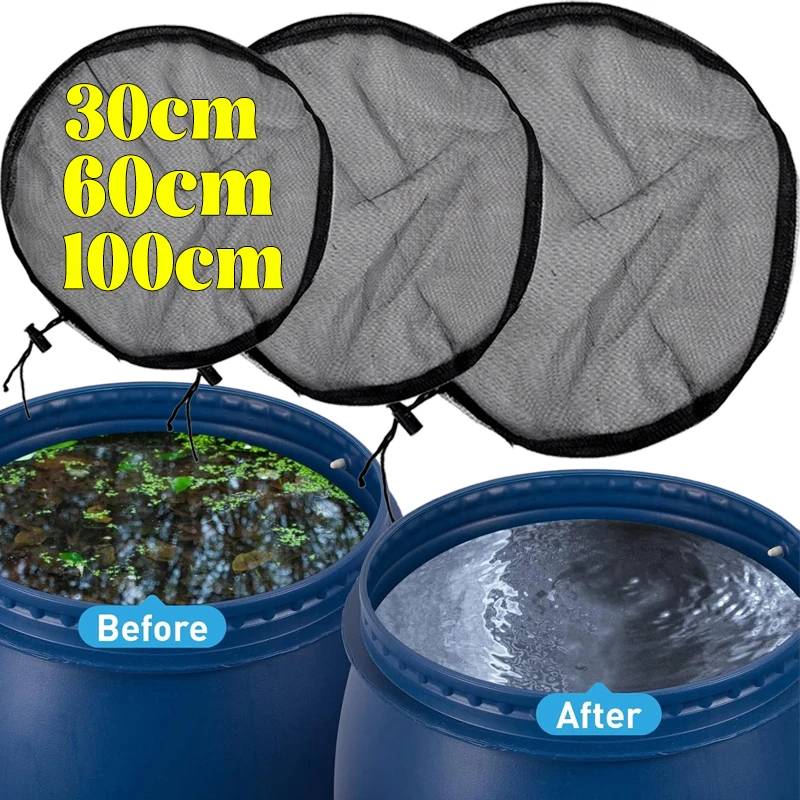 Rain Barrel Mesh Cover Water Collection Tank Protector Outdoor Garden Net Screen Keeps Mosquitos Leaves Water Bucket Mesh Covers