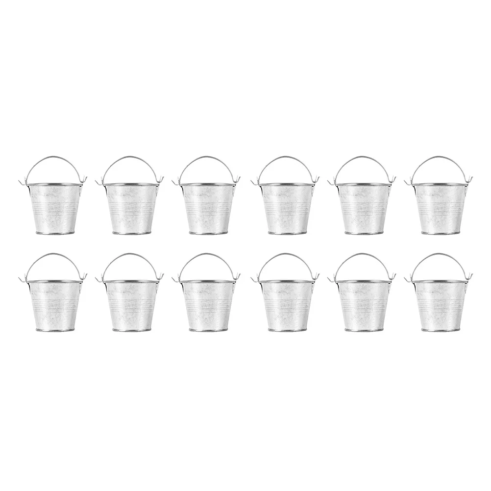 

12 Pcs Small Metal Buckets Mini Iron Pails for Plants Parties Tinplate Craft Projects Home Gifts Packaging Boxes Candy Buffets