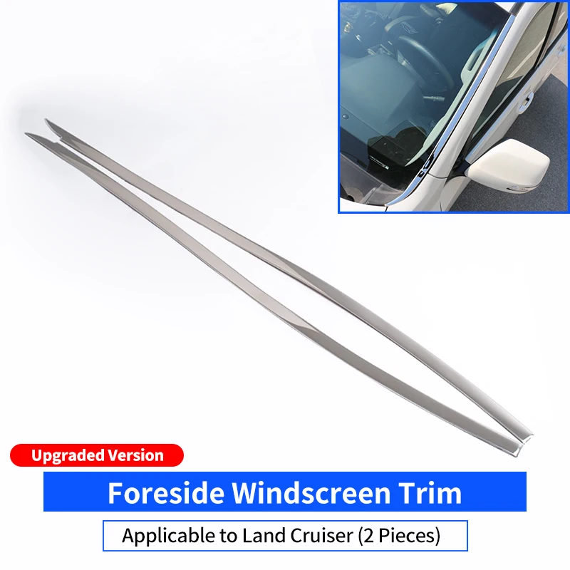 For 2012-2021 Toyota Land Cruiser 200 Front Windshield Glass Stainless Steel Decoration LC200 Body Kit Modification Accessories