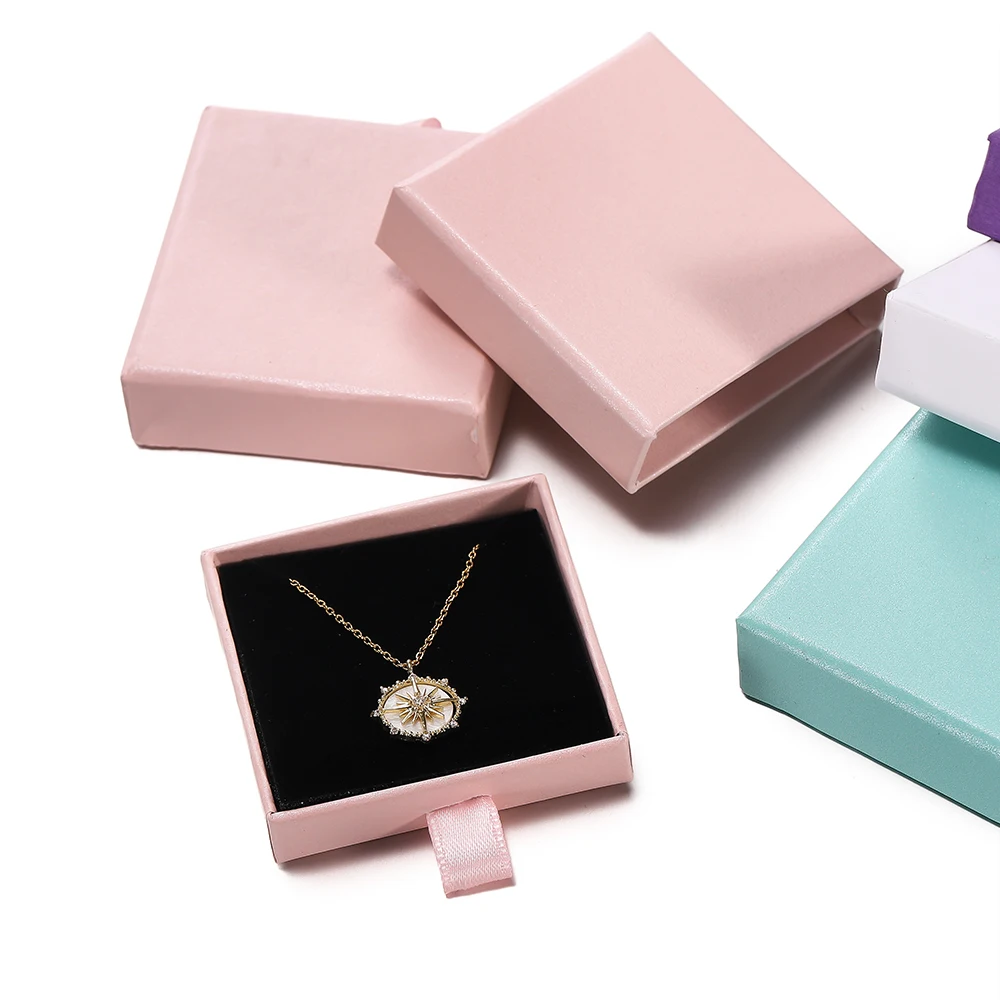 

Creative Drawer Jewelry Packaging Box Necklace Ring Earing Bracelet Storage Organizer Display Stand Solid Color Paper Gift Boxes