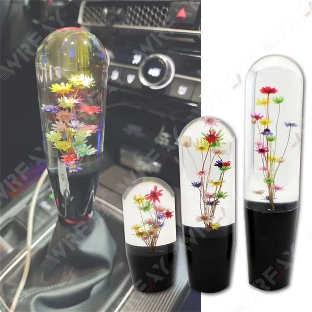 Car  Manual Elongated Flower Style Gear Stick Shifter Knob Modification Shift Knob Head Universal