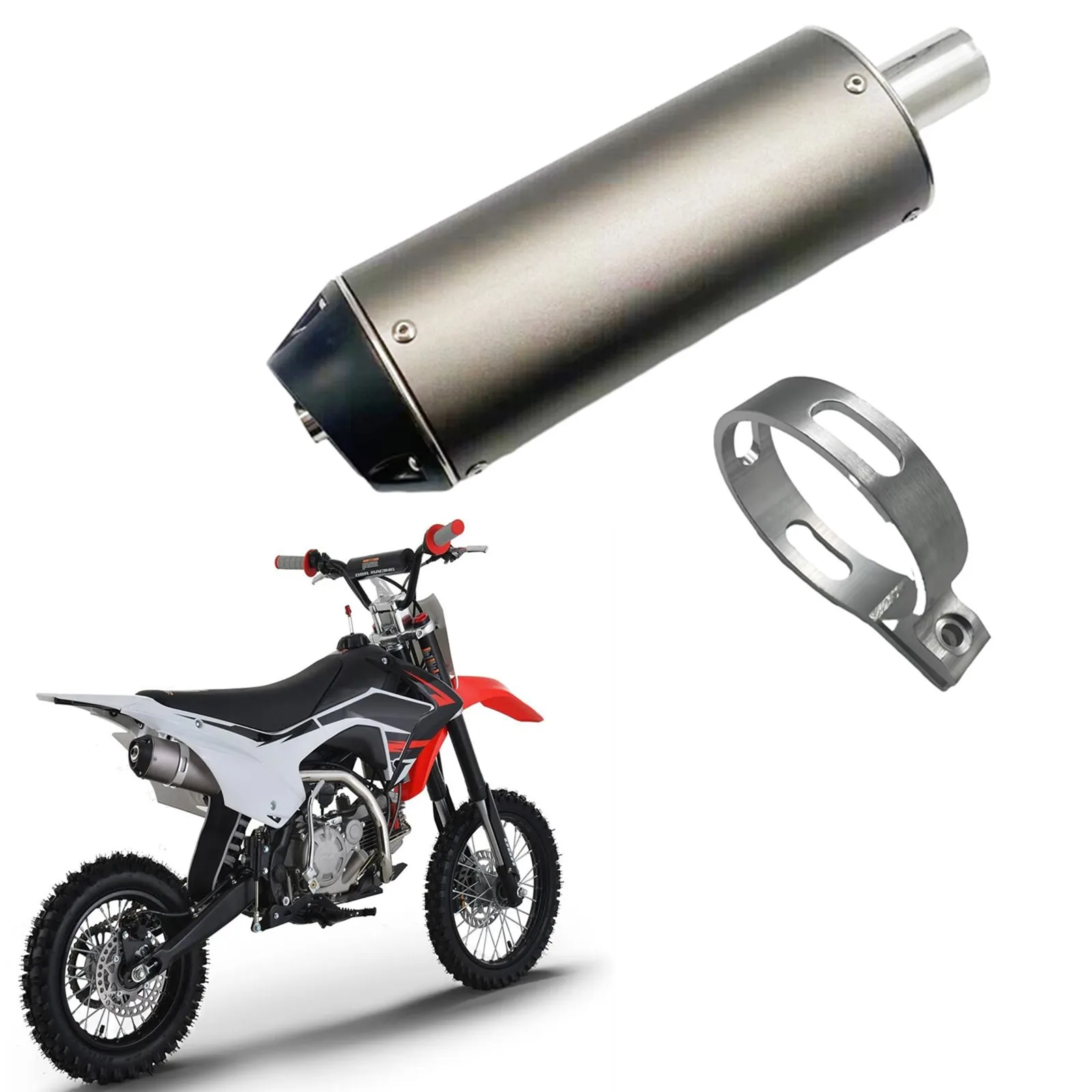 Ultra-quiet 28mm motorcycle muffler exhaust Noise reduction Aluminum sc project escape straight pipe for 125cc exhaust db killer