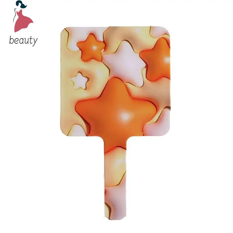 Handheld Makeup Mirror Five-Pointed Star Square Makeup Mirror With Handle Hand Mirror Spa Salon Compact Mirrors Cosmetic Mirror