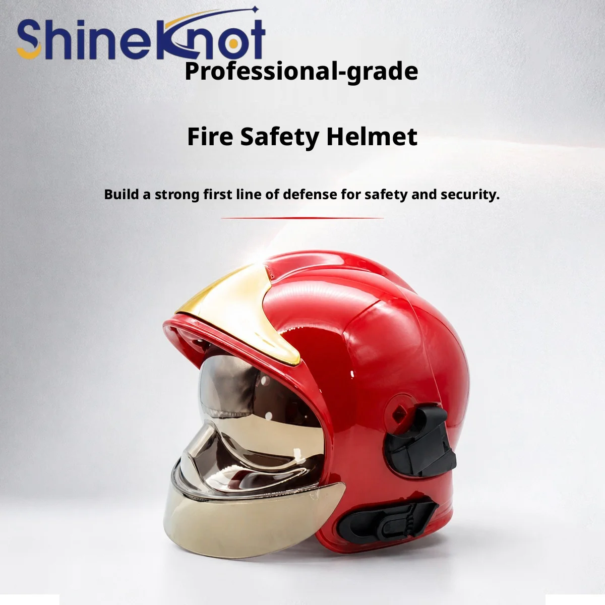 SHINEKNOT New Fire Helmet Gold Coated Helmet New Fire Helmet Full Helmet Double Sided Cover Fire Helmet