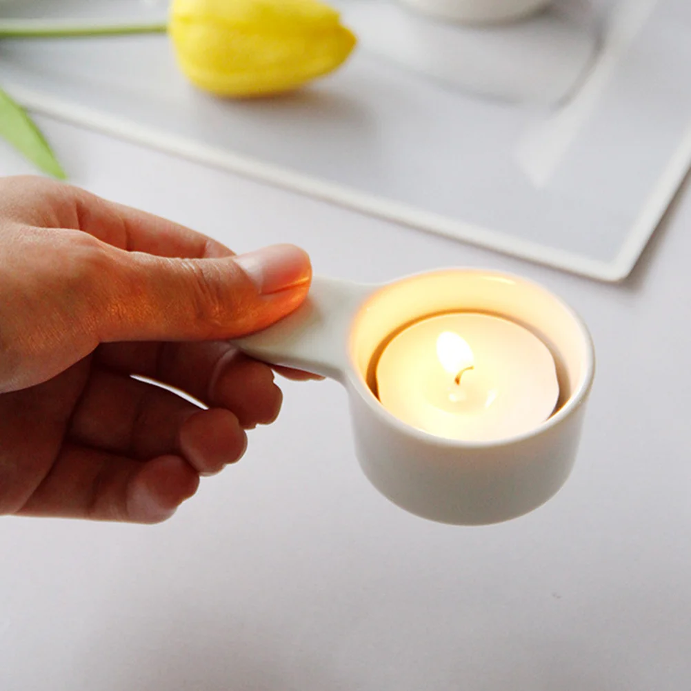 

2Pcs Ceramic Candlestick Modern Minimalist Home Decor Smooth Surface Desktop Holder Ceramic Holder for Home