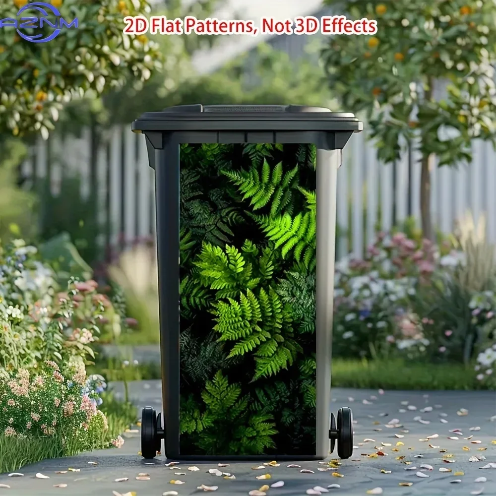 2D Print Decorative Bin Decal Unique Surface Ornament for Indoor‑Outdoor Garbage Dustbin