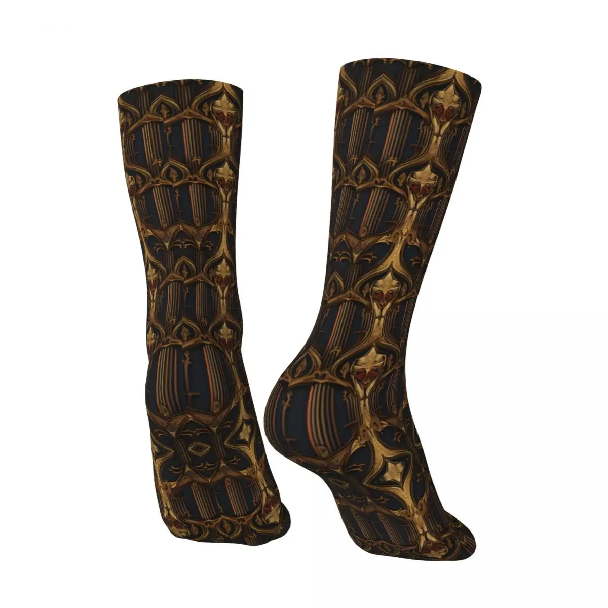 Crazy compression Gothic Style Seamless Repeating Tile Sock for Men Harajuku Quality Pattern Crew Sock Casual