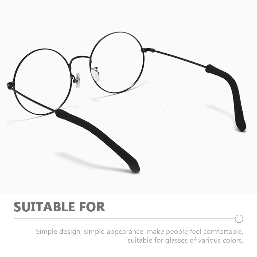 

2pcs Glasses Temple Covers Soft Knitted Cotton Ear Grips Non Slip Elastic Protectors for Spectacles Accessories Black