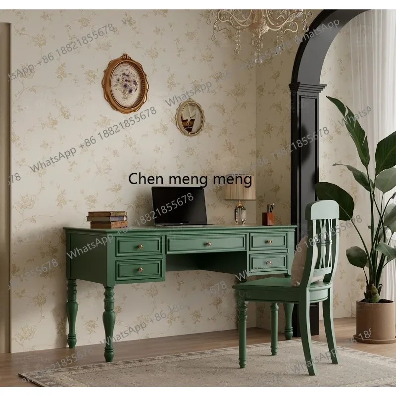 

Solid wood desk, chair, bedroom writing table, antique desk, integrated with pumping and storage