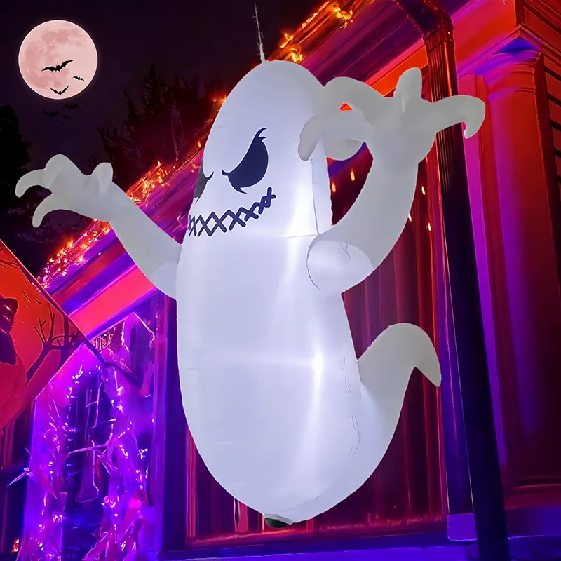 

Halloween Inflatable Air Model Ghost Outdoor Window Decoration Built-in LED Light Suitable for Party Garden Hanging Ghost
