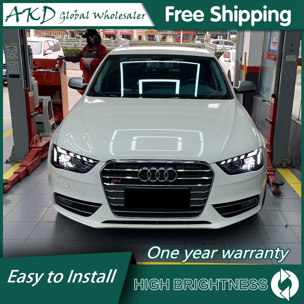 Headlights For AUDI A4 2013-2016 LED Bi Xenon Bulb Fog Lights Day Running Light Car Accessory AUDI A4 Head Lamp