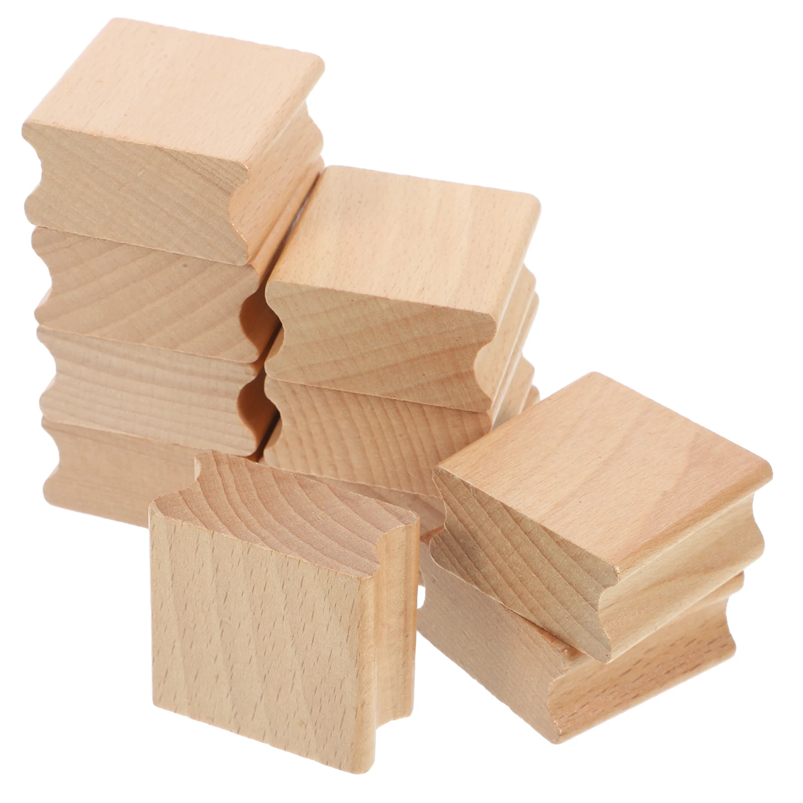 

10pcs Wooden Stamp Blank Carving Seals for Scrapbooking Craft Supplies Unfinished Handles DIY Seal Kit Making Gifts