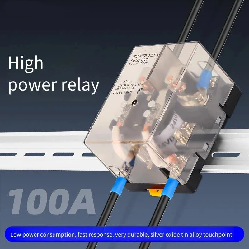 مرحل متوسط عالي الطاقة G62F-1C G62F-2C 12V 24Vdc 220V تيار عالي 100A لسوق المكونات الإلكترونية #1