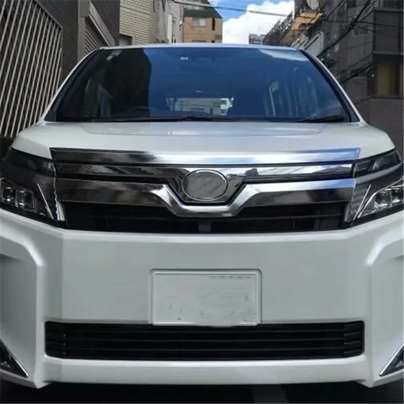 

WELKINRY For Toyota Voxy R80 3rd Generation 2014-2021 ABS Chrome Car Head Front Face Hood Bonnet Grille Cover Trim