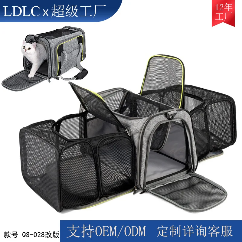 

Double expansion pet handbag processing pet going out portable large-capacity portable folding cat bag