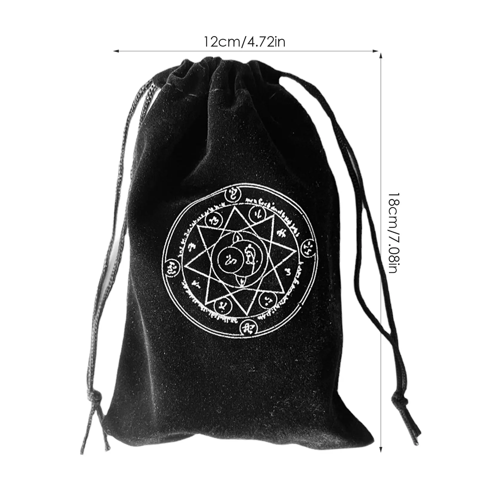 Drawstring Gift Bags Portable Cloth Drawstring Bag Pentagram Bags With Drawstrings Tarot Card Holder Jewelry Bags Flannel Print
