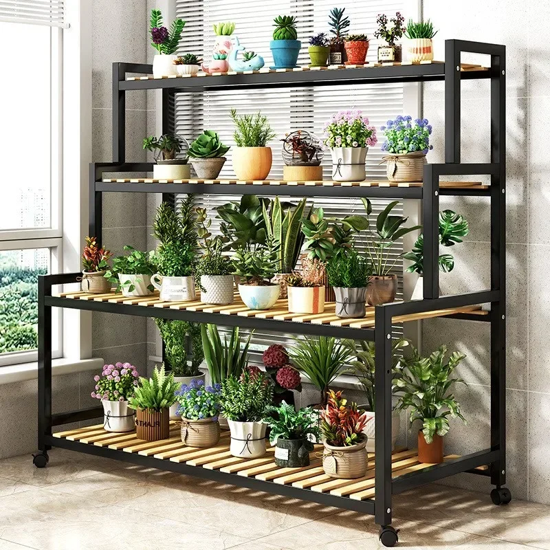 Flower Rack Living Room Floor-standing Balcony Shelf Iron Succulent Indoor Multi-layer Ladder Type Flower Rack Plant Pot Holder