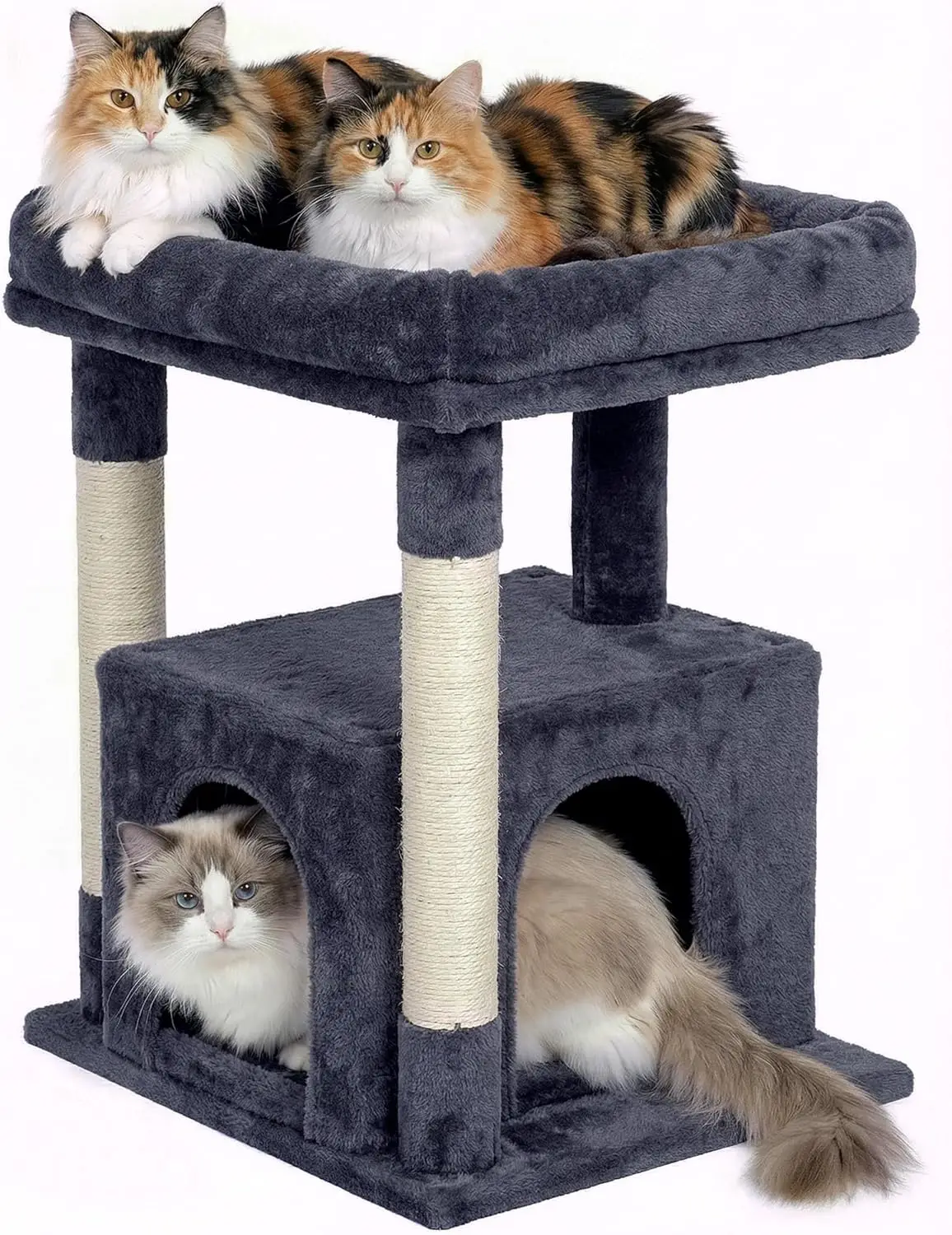 

Cat Tree for Large Cat, 19 * 15.8in Large Perch Bed for Adult Cats, 23.6in Cat Tower with Scrathing