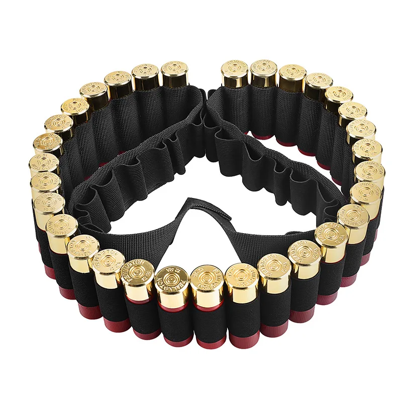 Cinturón bandolera táctico de 60 balas para accesorios de escopeta de calibre 12, portador de carcasa de escopeta de caza inclinado de camuflaje