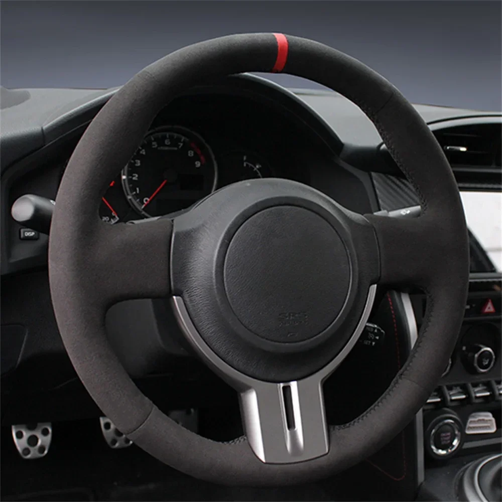 For Subaru BRZ Scion FR-S FRS Customized Car Steering Wheel Cover Anti-Slip Suede Leather Braid Car Accessories