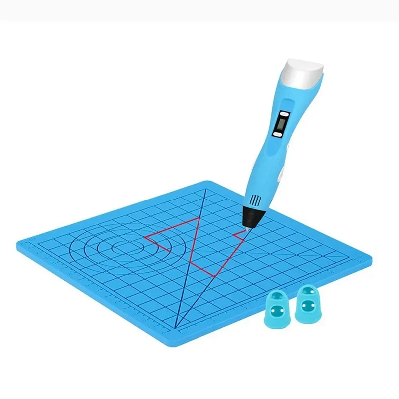 3D Printing Pen Silicone Mat DIY Drawing Template Pad With Heat-Proof Finger Sleeve Art Tools For Kids