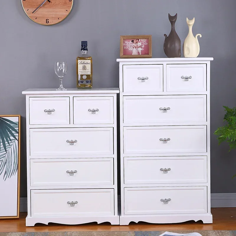 

Pastoral Solid Wood Bedroom American Chest of Drawers Storage Chest of Drawers Paulownia Living Room Locker White Complete Set