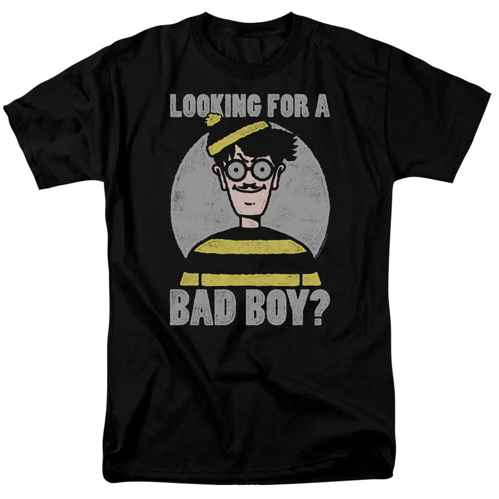 Футболка Where s Waldo Bad Boy, мужская лицензированная футболка с героями мультфильмов, черная.