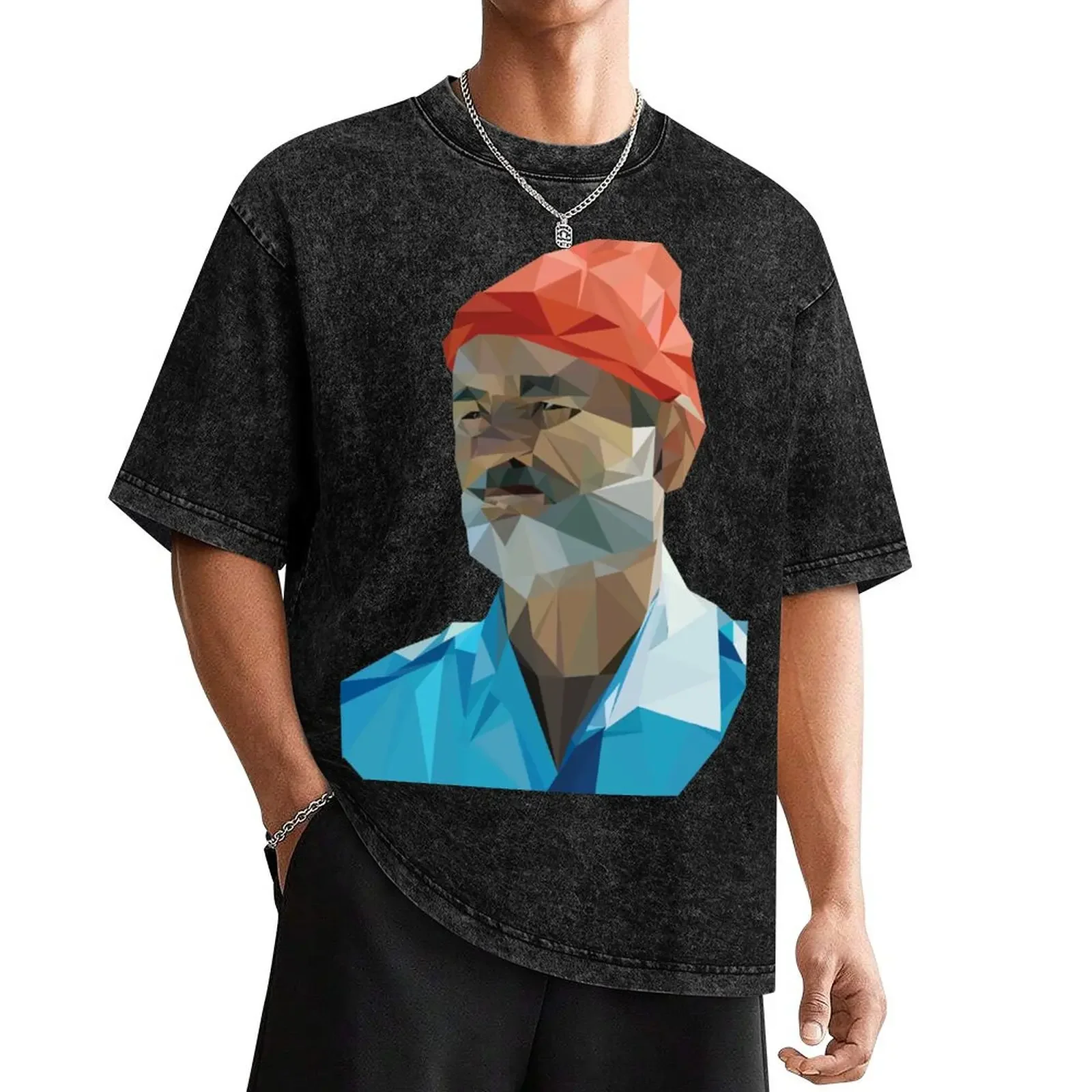 The Life Aquatic with Steve Zissou geometric low poly portrait - Bill Murray T-Shirt summer top anime shirts men