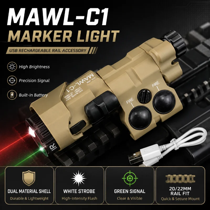 Sand MAWL-C1 Multi-Function Hobby Alignment Unit Nylon Metal Hybrid Built-in Recharge Battery Fit 20-22mm Rail Accessory
