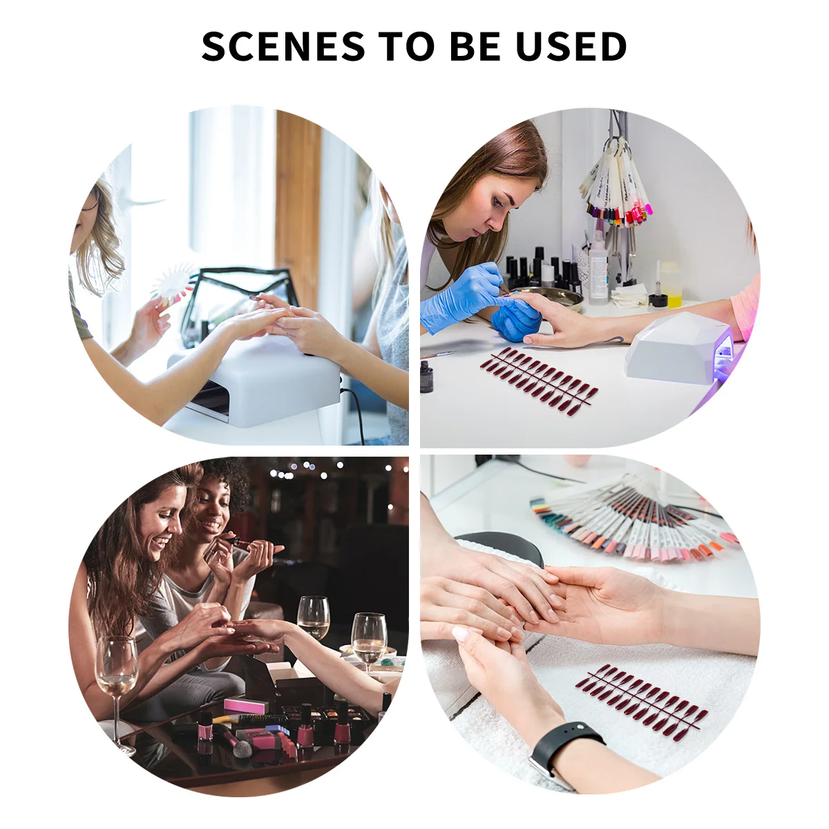 72Pcs Long Fake Nails for Women False Nail Art Set with Fancy Designs Easy to Apply No Salon Visit Needed for Party Club Events