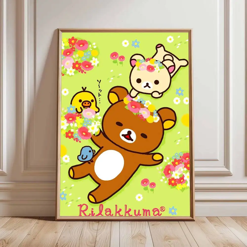 Anime Rilakkuma Anime-Poster, wasserfester Wandaufkleber für Bar, Wohnzimmer, Vintage-Raumdekoration, Druck, Geschenk – Detail 11