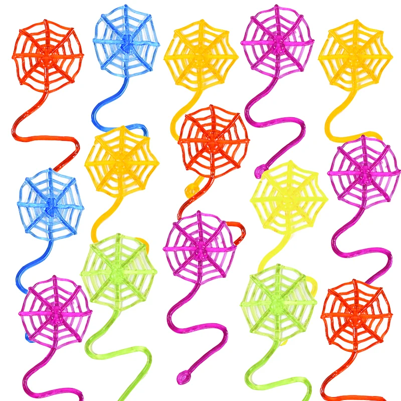 10/20/30Pcs Stretchable Climbing Spider Web Elastic Sticky Hand Spider Web Toys For Halloween Kids Birthday Party Gift Rewards