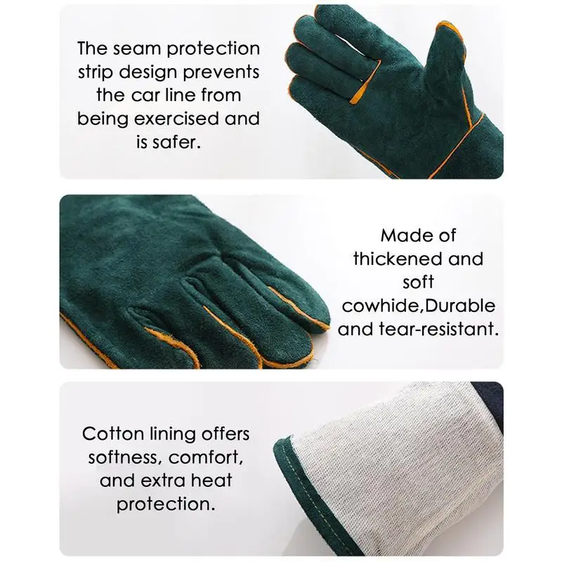 Pet Anti-Bite Safety Gloves Animal Handling Gloves Leather Anti-grasping Beekeeping Gloves For Cats Dogs Snake Gardening Gloves