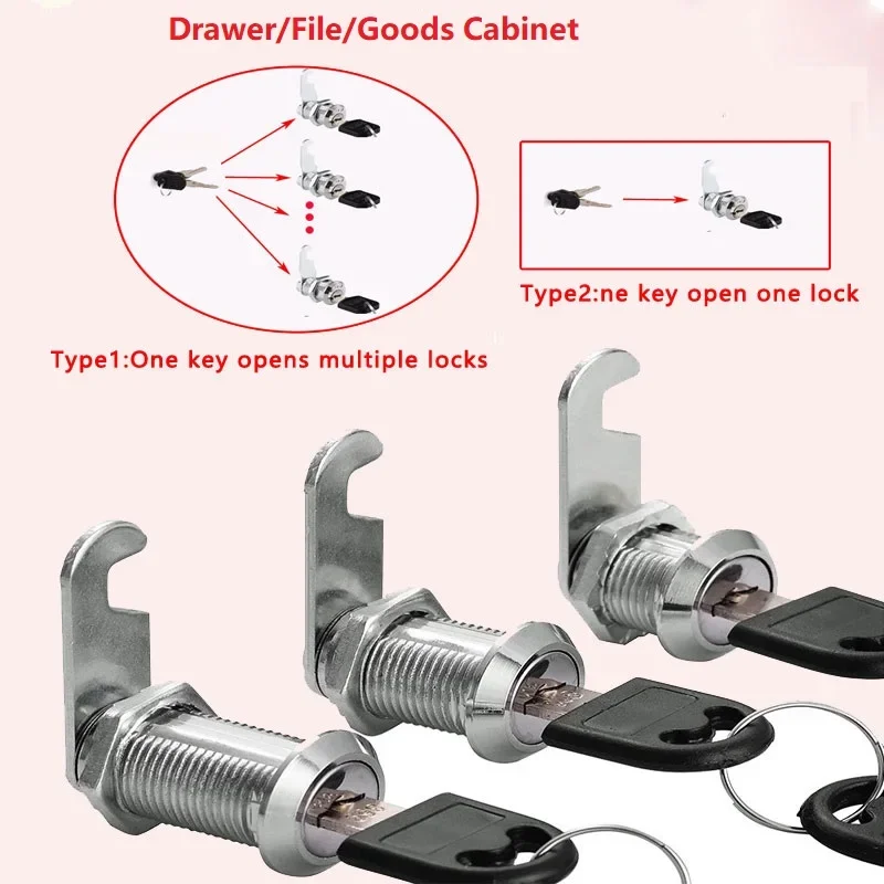 PQB File/Goods/ Drawer Cabinet  Locks With 2 Keys Lock Furniture Hardware Door Cabinet Lock For Office Desk Letter Box Cam Locks