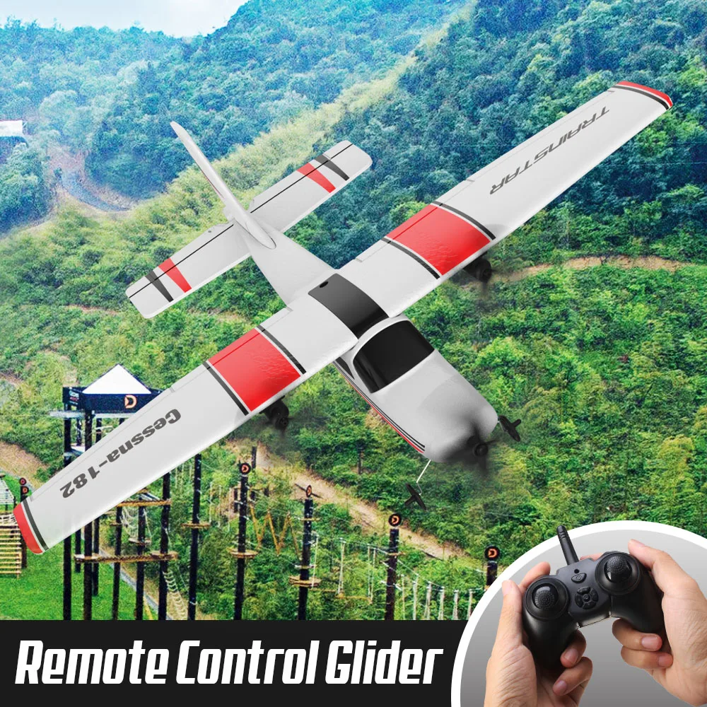 Fx801 Remote Control Aircraft Cessna 182 Fixed-Wing Remote Control Foam Aircraft Model RC Airplane Toys Glider Practice RTF