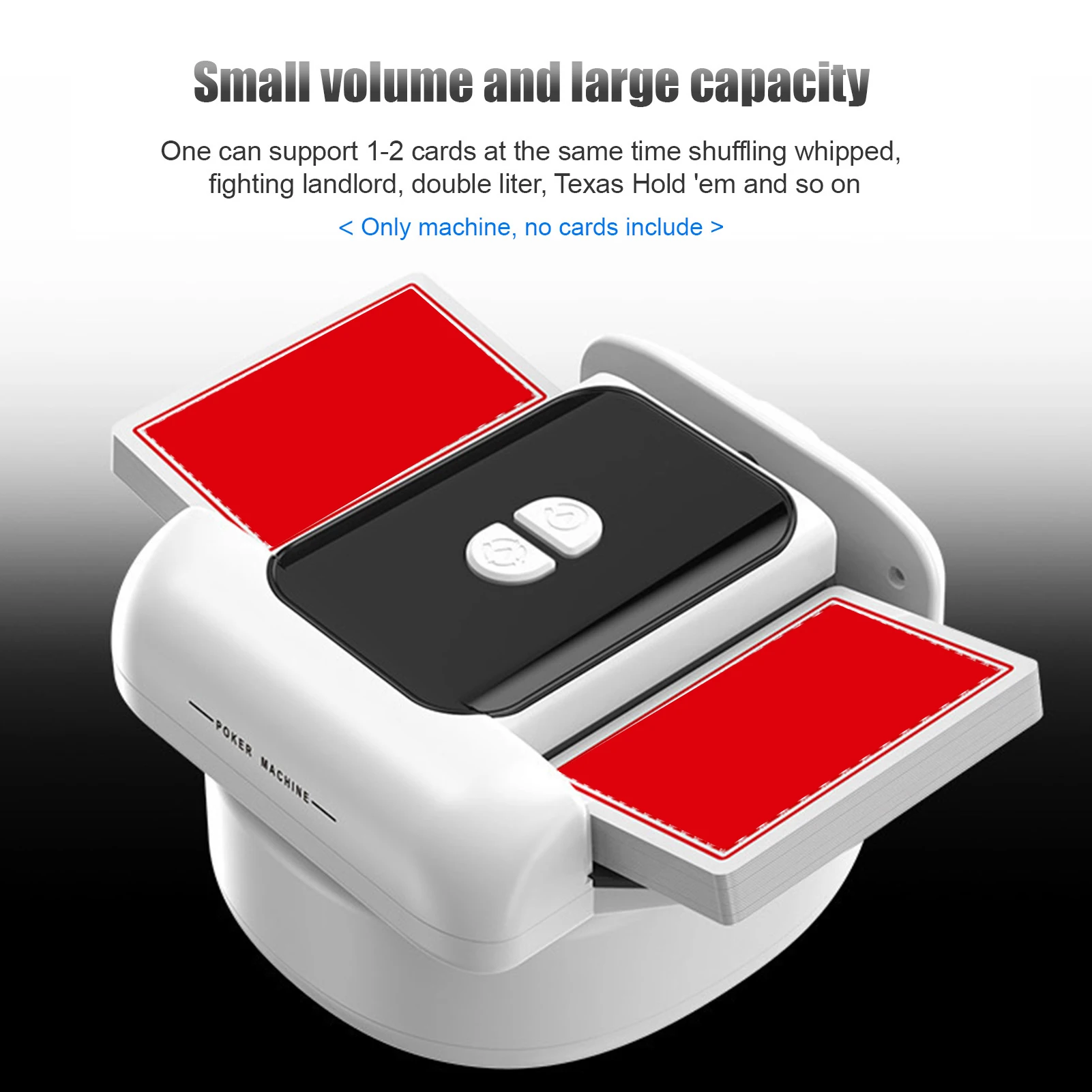 

Automatic Card Shuffler 2 Deck Electric Casino Card Shuffler Rechargeable Cordless Poker Machine Built-in 1200mAh Battery