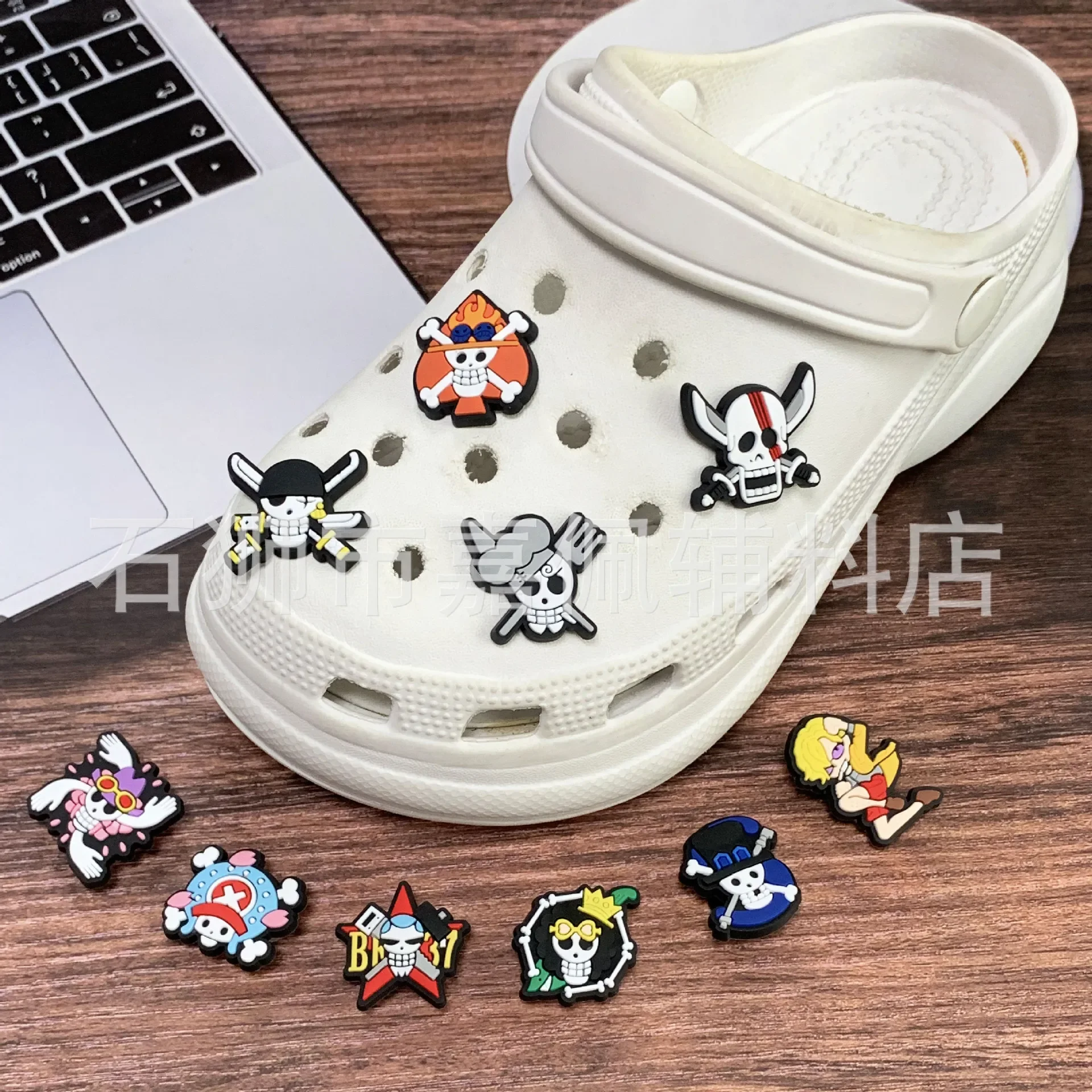 27pcs one piece Shoe Charms Shoe Flower PVC Cute Cartoon DIY Funny Shoe pretty Accessories Fit Croc Clog Buckle Unisex Gifts