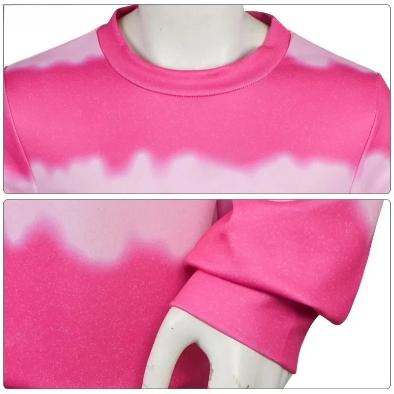 

New IN STOCK Baby Saja Boy Cosplay Costume K-pop Demon Hunter Cosplay Pink Striped T-shirt Halloween Outfits for Men