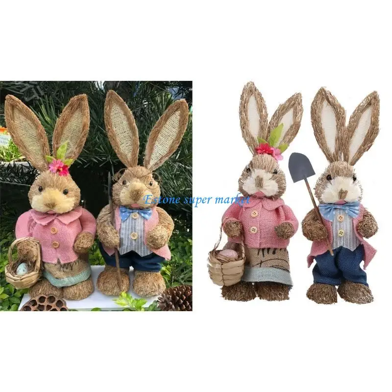 090B 관심 장식 부활절 밀짚 토끼 매달려 장식품 어린이 파티 부활절 선물