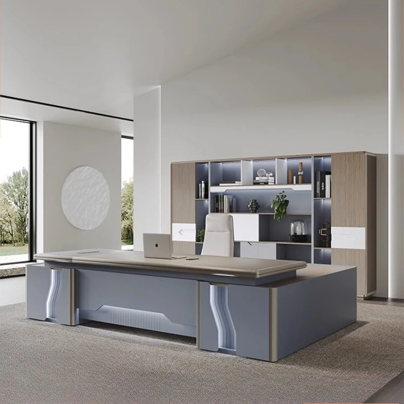 

Luxury Storage L Shape Executive Desk Corner Designer Study Corner Drawer Boss Manager Cabinet Luxury Home Office