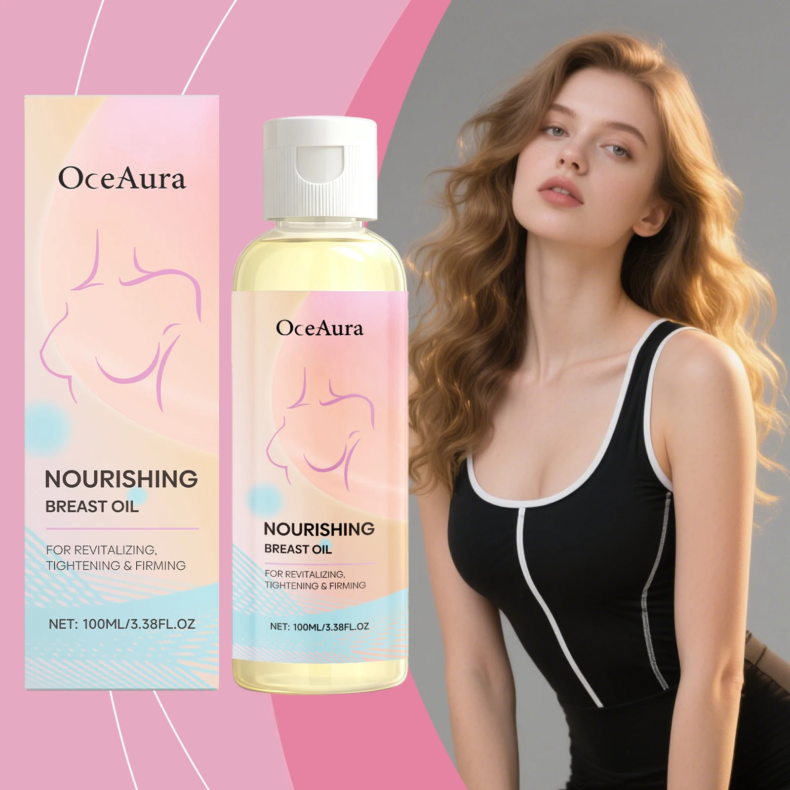 OceAura Breast Massage Oil Improve Skin Firmness Shape Breast Contours Enhance Body Curves Nourish Breast Skin Elasticity