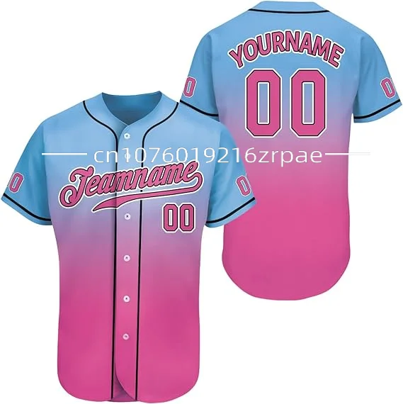 2024 Nowa konfigurowalna koszulka baseballowa Team Shirt Print Team Nazwa osobista Numer Stripe Baseball T-shirt Mężczyźni / Kobiety / Dzieci