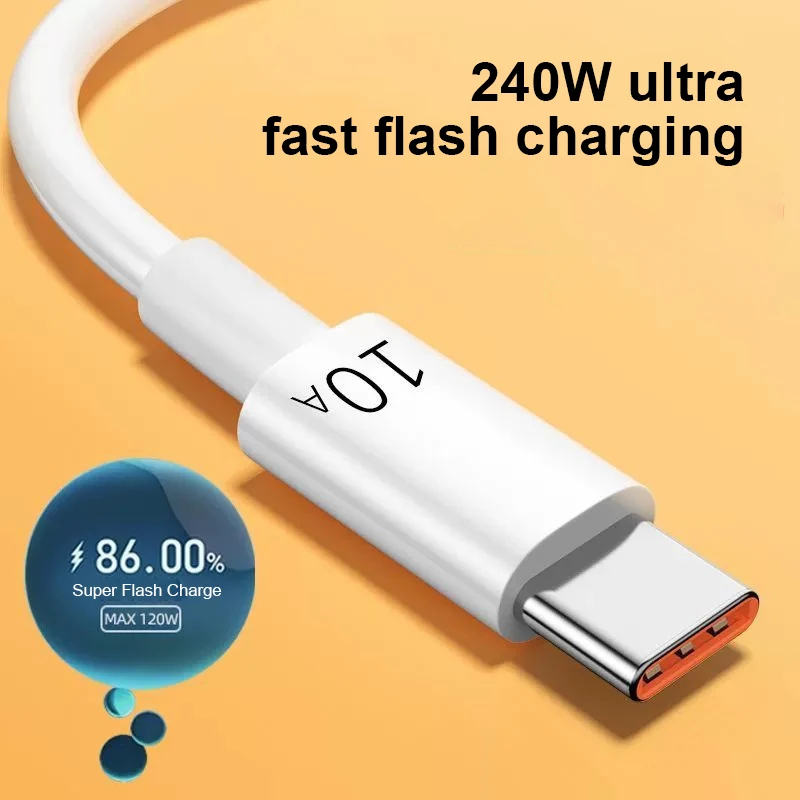 10A Fast Charging Data Cable Type-c Automatic Power Off Simple 2M Car Data Cable Suitable For Huawei Xiaomi Android Universal
