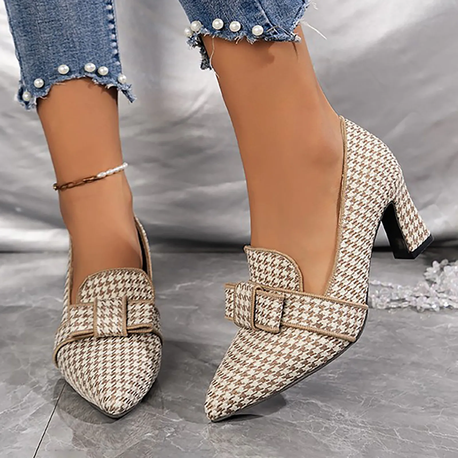 Women’s Silver & Black High Heels 2